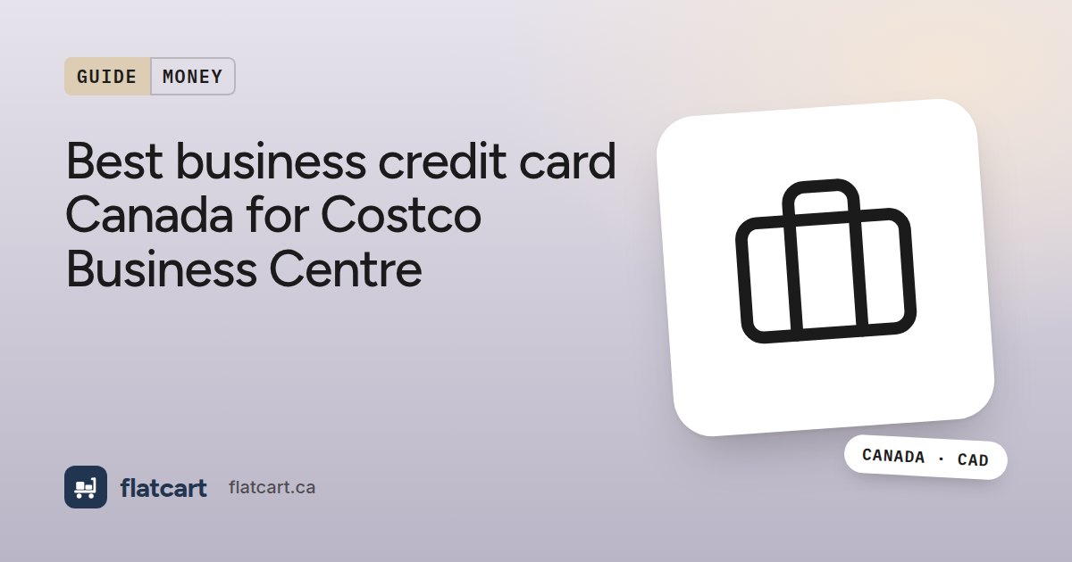Illustration of a briefcase beside the title "Best business credit card Canada for Costco Business Centre"