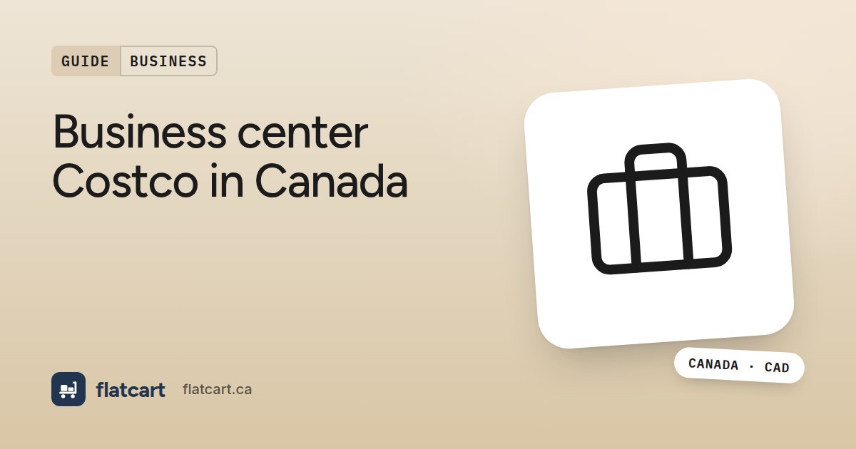 Illustration of a briefcase beside the title "Business center Costco in Canada"