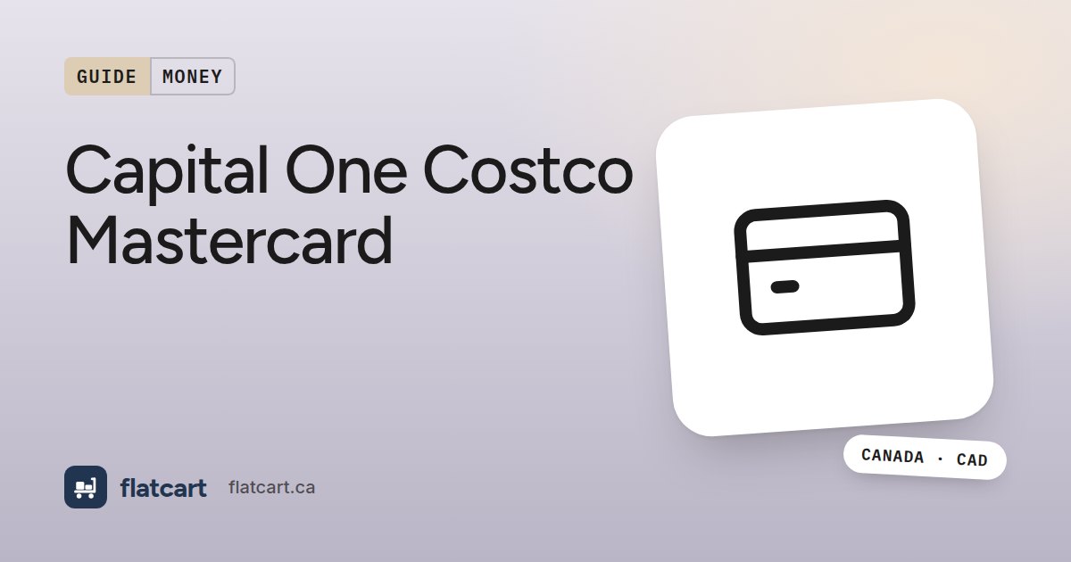 Illustration of a payment card beside the title "Capital One Costco Mastercard"