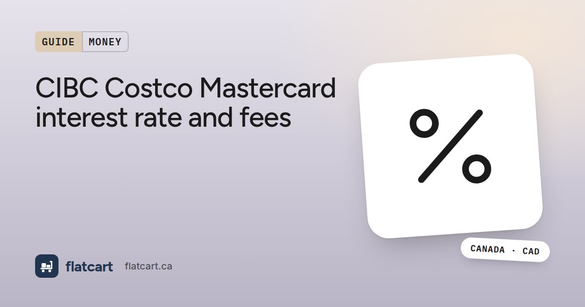 Illustration of a percent sign beside the title "CIBC Costco Mastercard interest rate and fees"