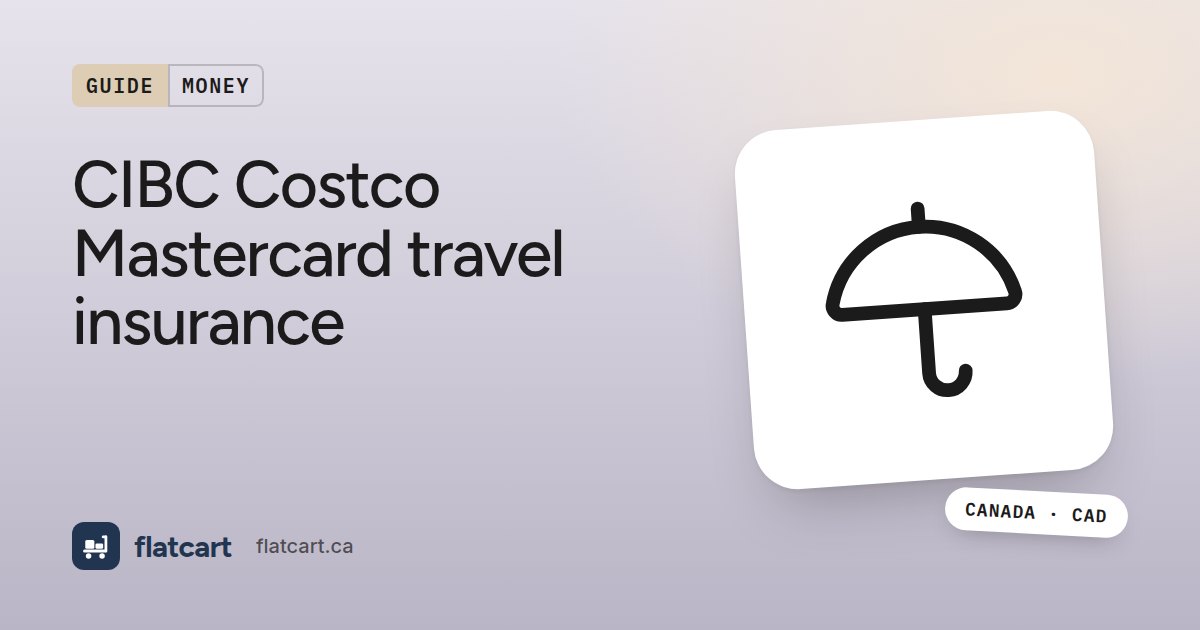 Illustration of an umbrella beside the title "CIBC Costco Mastercard travel insurance"