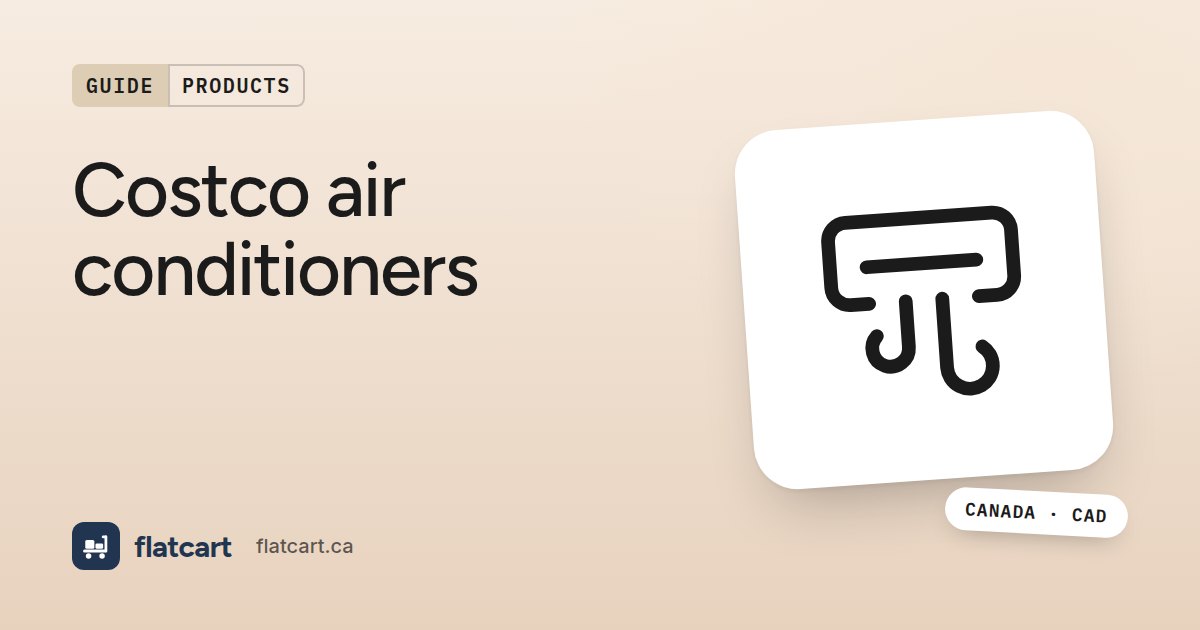 Illustration of an air vent beside the title "Costco air conditioners"