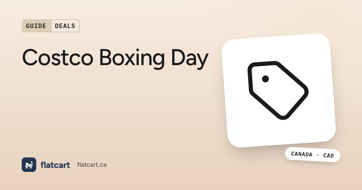 Illustration of a price tag beside the title "Costco Boxing Day"
