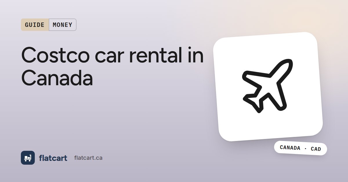 Illustration of a plane beside the title "Costco car rental in Canada"