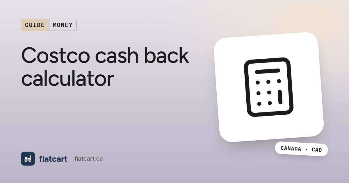 Illustration of a calculator beside the title "Costco cash back calculator"