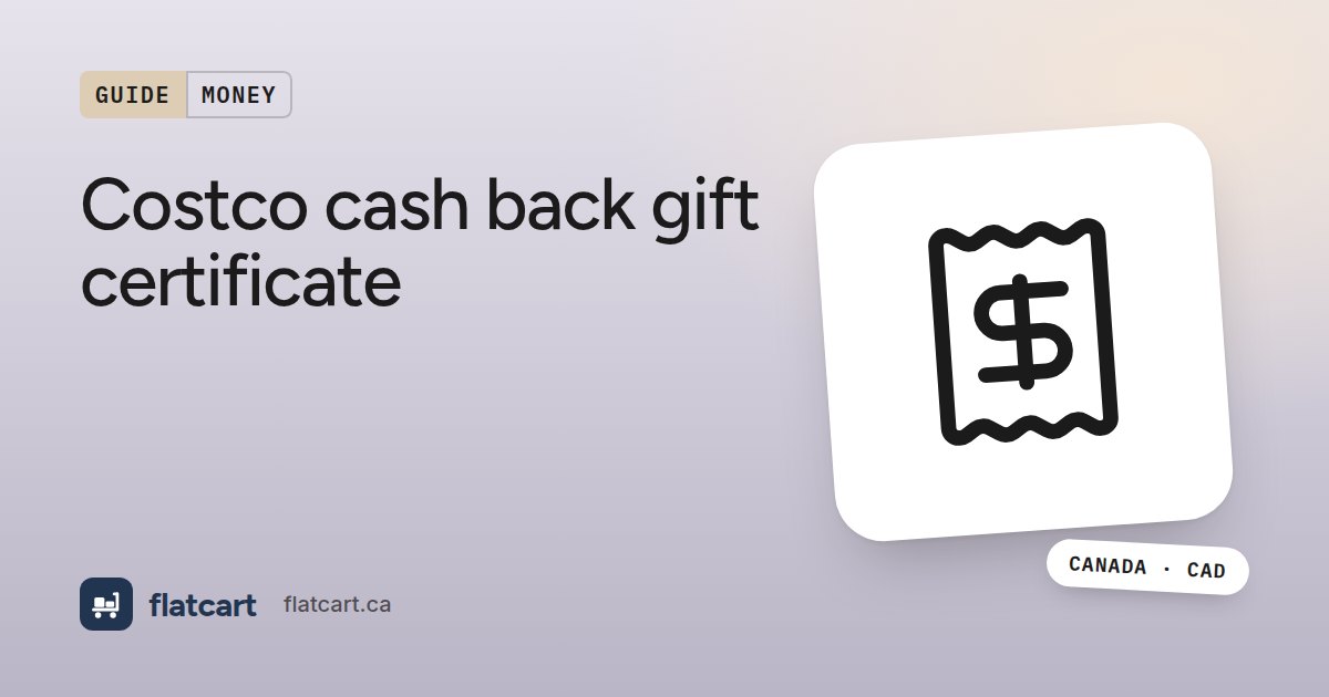 Illustration of a receipt beside the title "Costco cash back gift certificate"