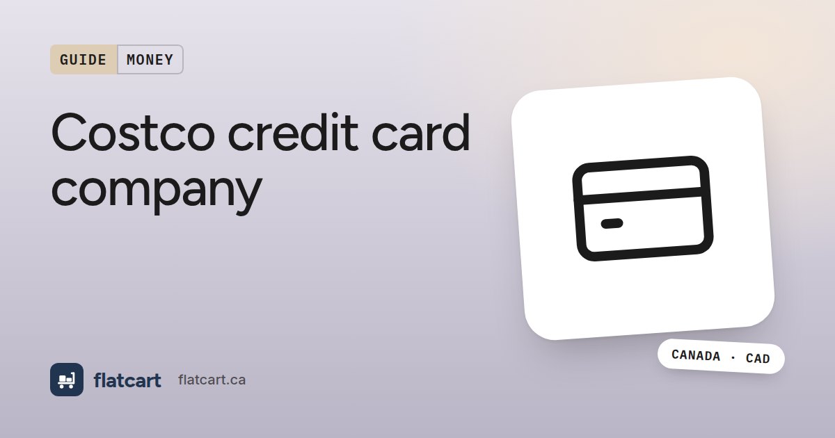 Illustration of a payment card beside the title "Costco credit card company"