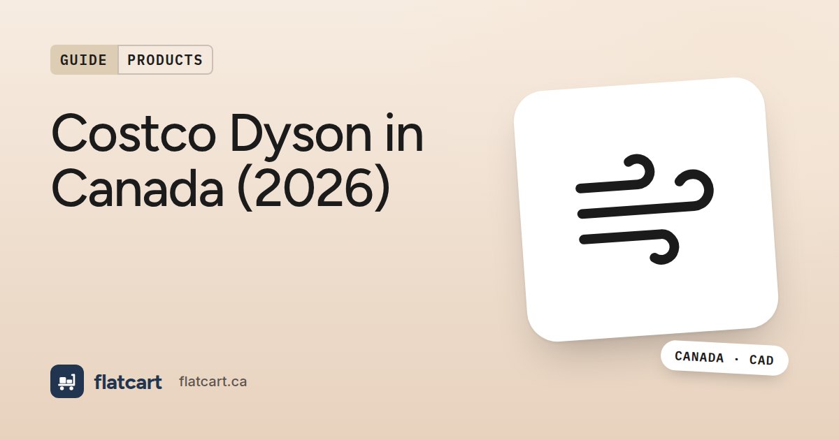 Illustration of flowing air beside the title "Costco Dyson in Canada (2026)"