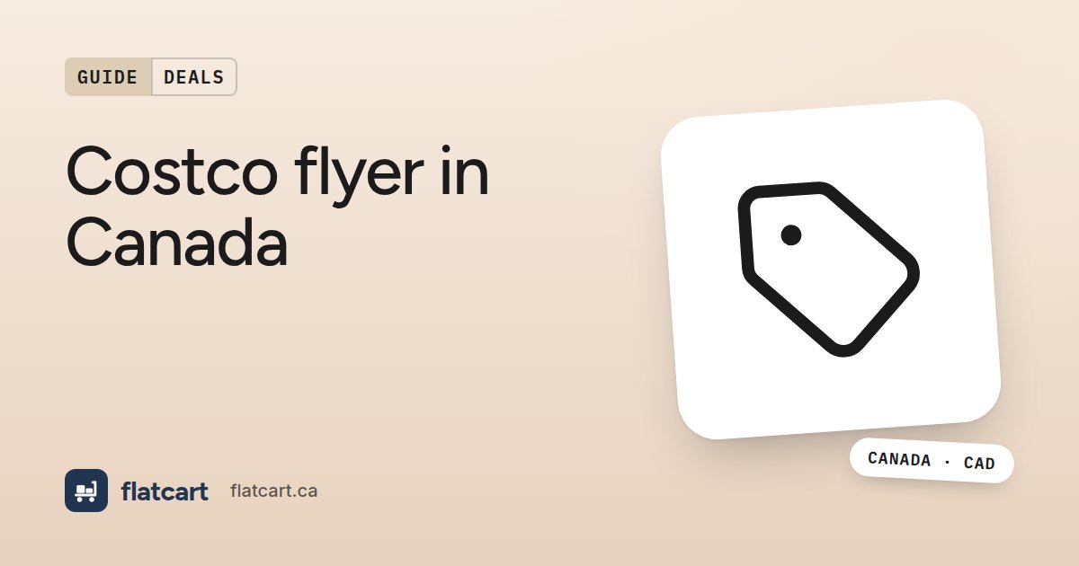 Illustration of a price tag beside the title "Costco flyer in Canada"