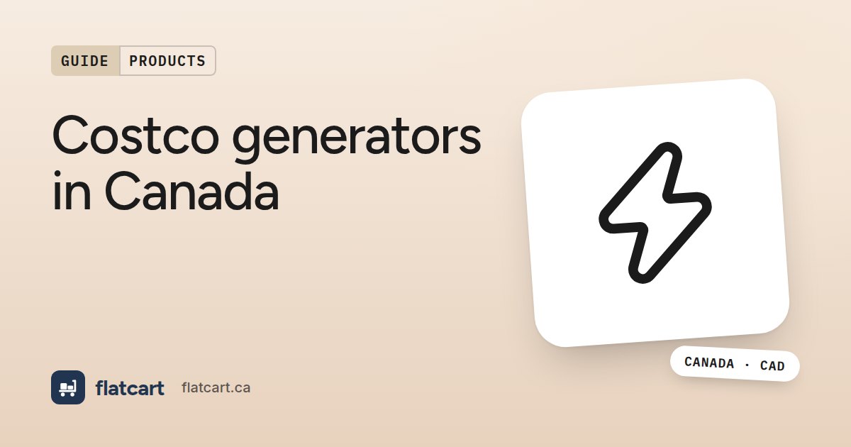 Illustration of a lightning bolt beside the title "Costco generators in Canada"