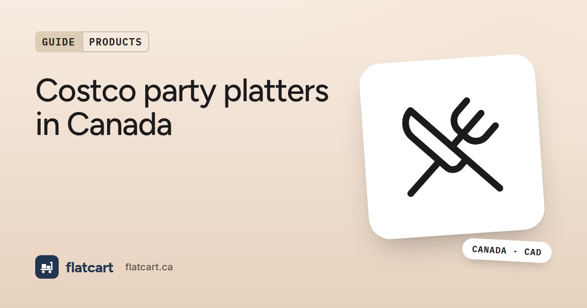 Illustration of a crossed fork and knife beside the title "Costco party platters in Canada"