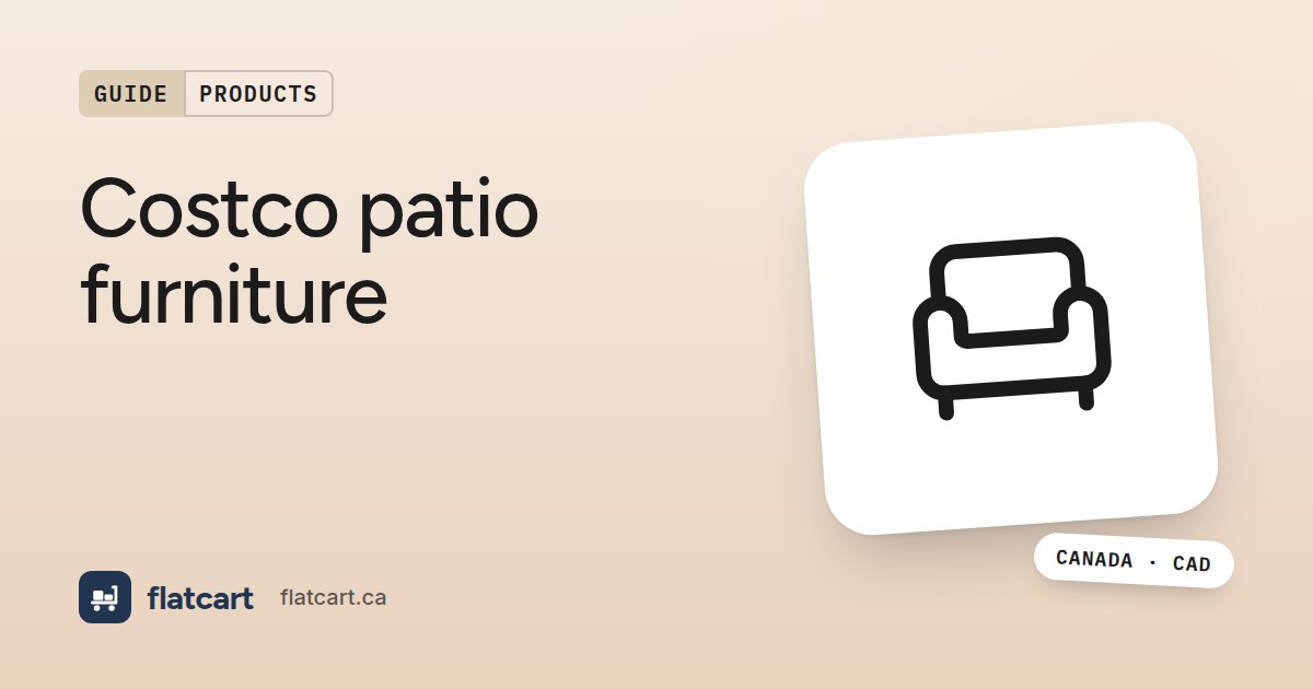Illustration of an armchair beside the title "Costco patio furniture"