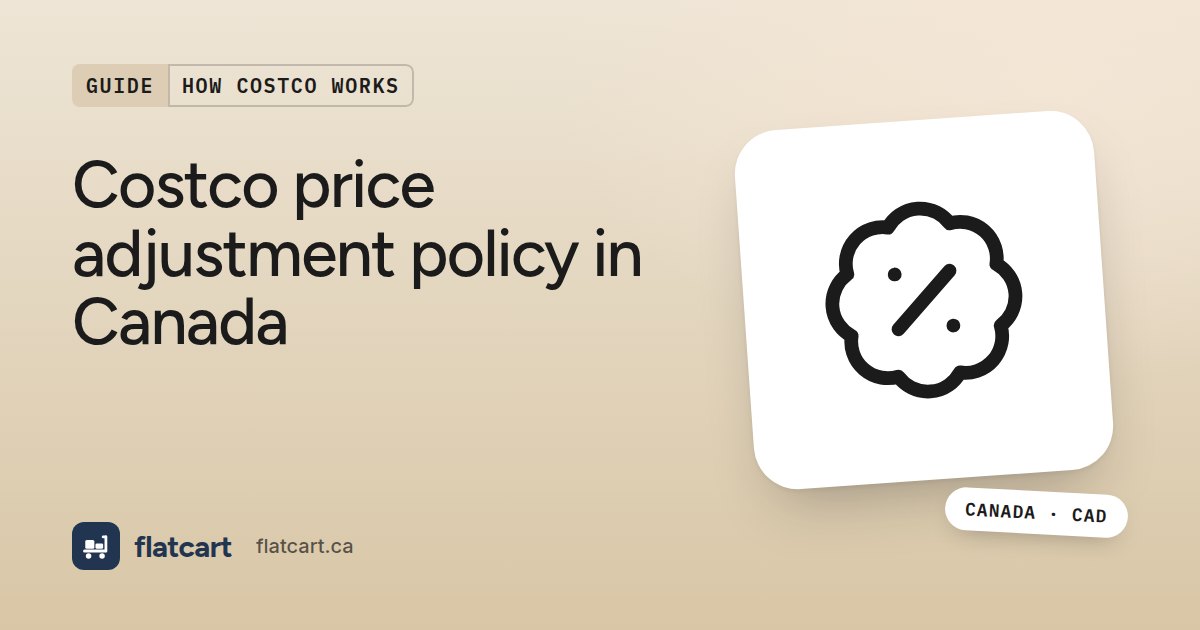 Illustration of a discount badge beside the title "Costco price adjustment policy in Canada"