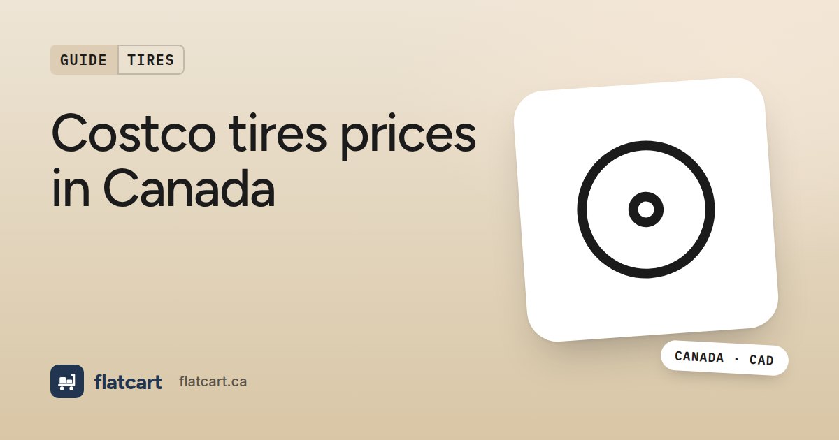 Illustration of a tire beside the title "Costco tires prices in Canada"
