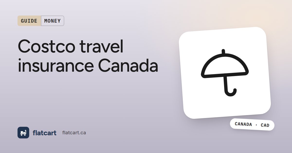 Illustration of an umbrella beside the title "Costco travel insurance Canada"