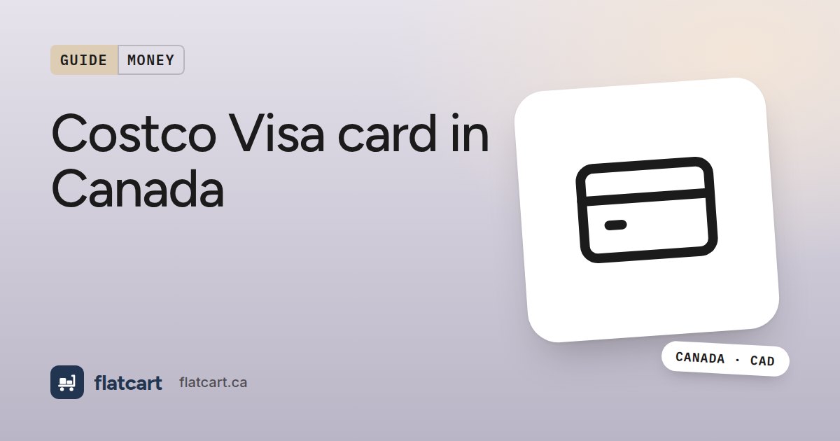 Illustration of a payment card beside the title "Costco Visa card in Canada"
