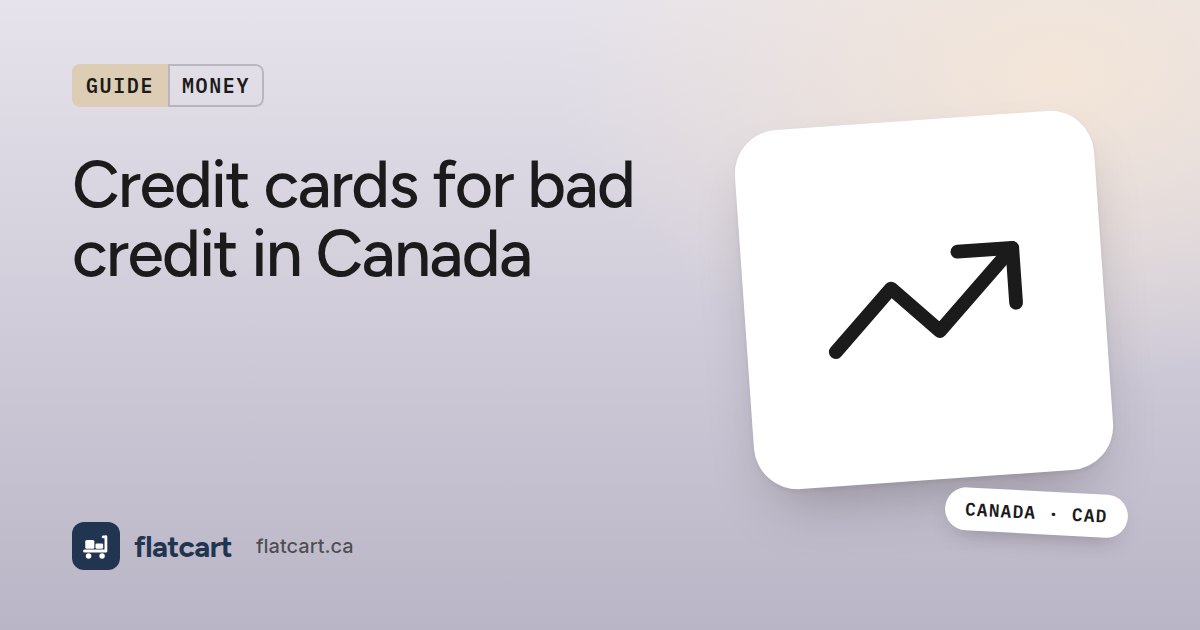 Illustration of a rising line chart beside the title "Credit cards for bad credit in Canada"