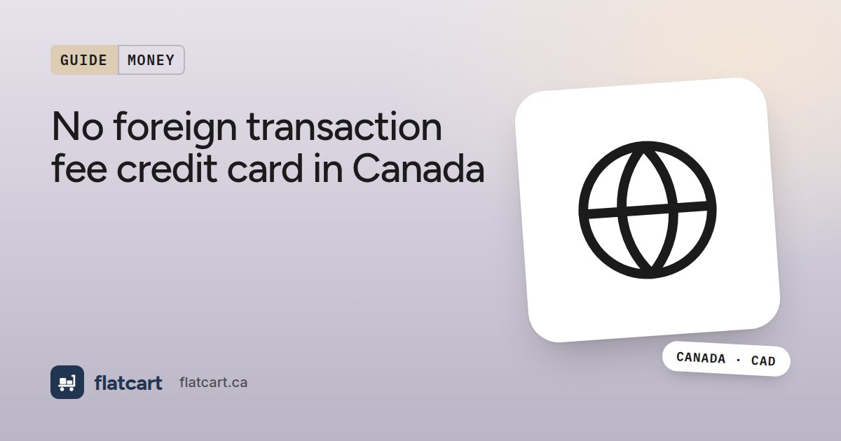 Illustration of a globe beside the title "No foreign transaction fee credit card in Canada"