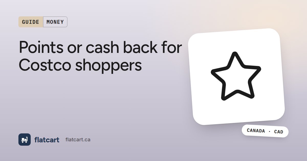 Illustration of a star beside the title "Points or cash back for Costco shoppers"